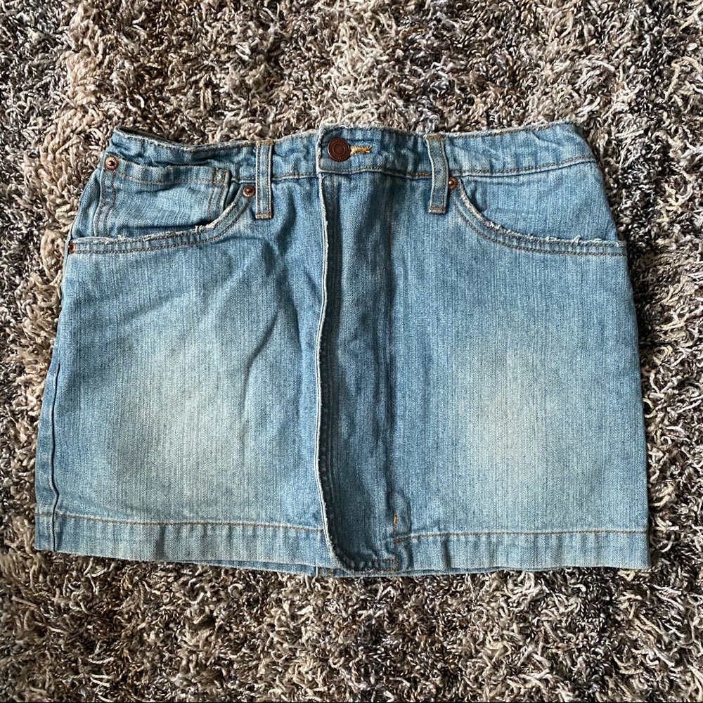AMERICAN EAGLE Size 2 Jean Mini Skirt Full Zip